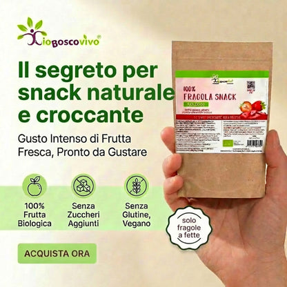 100% Fragola a fette liofilizzata BIO - 20g