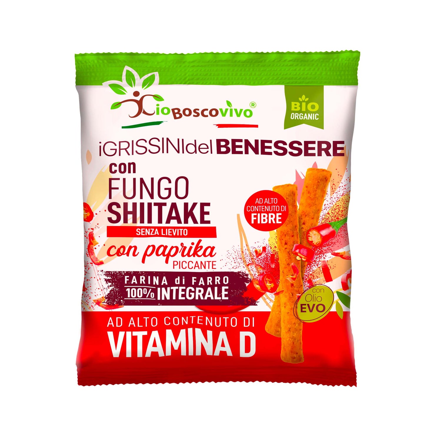 Grissini alla Paprika piccante & Shiitake BIO 50g