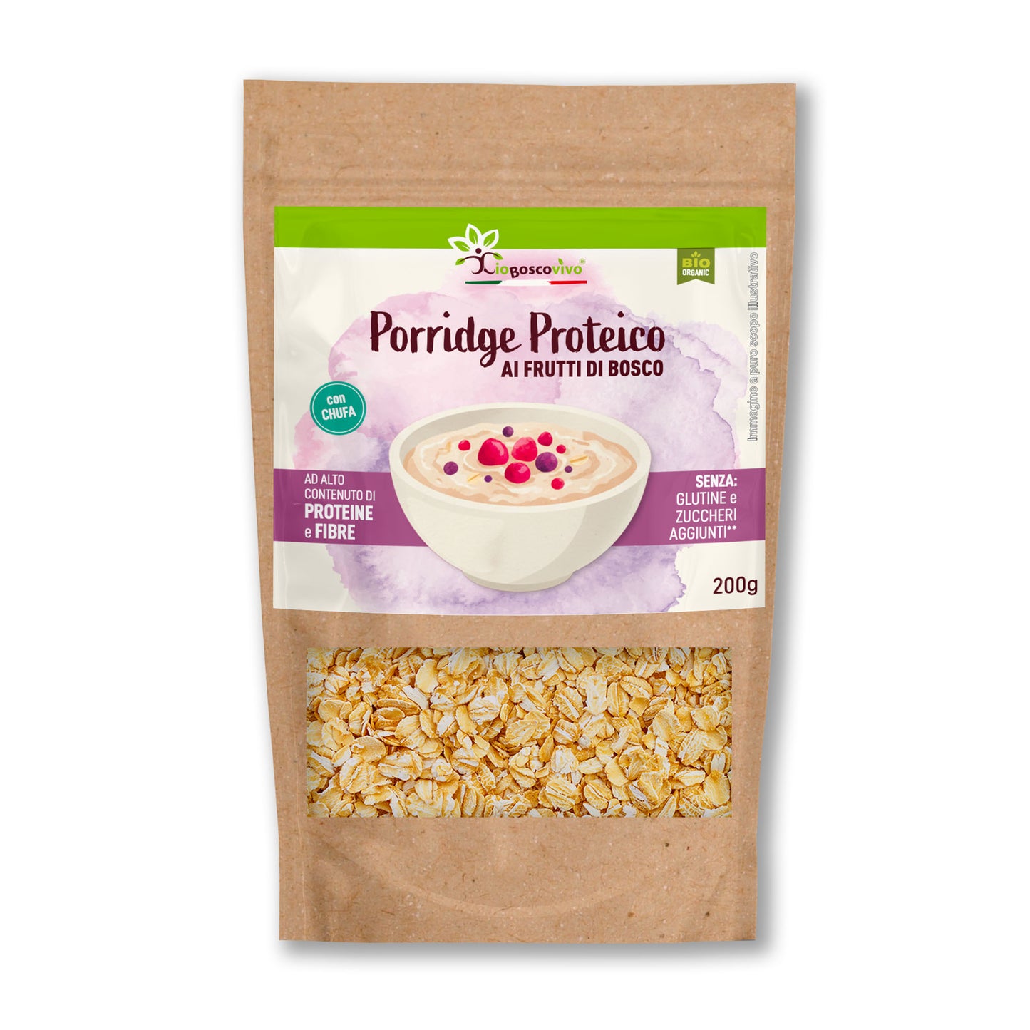 Porridge Proteico BIO Senza Glutine | Chufa, Frutti di Bosco 200g