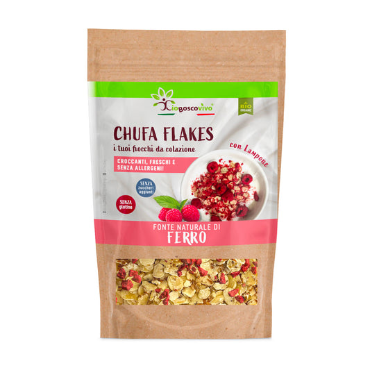 Chufa Flakes al Lampone Bio - Fiocchi di Chufa Senza Glutine - 180g