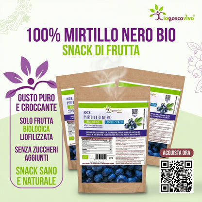 100% Mirtillo Nero intero liofilizzato BIO  - 20g