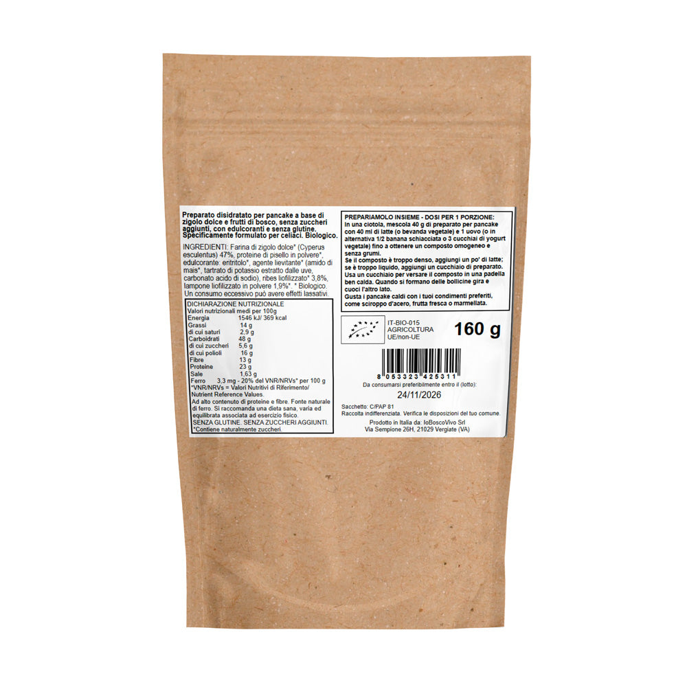 Preparato BIO per Pancake Proteico ai Frutti di Bosco 160g